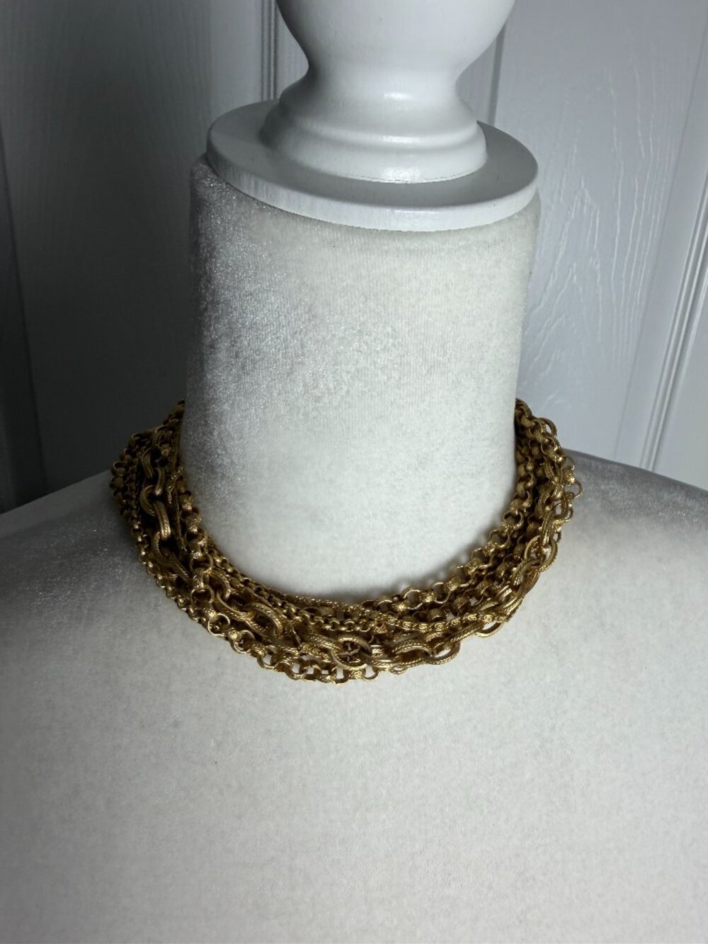 Vintage Heavy Multi Chain Layered Necklace Choker